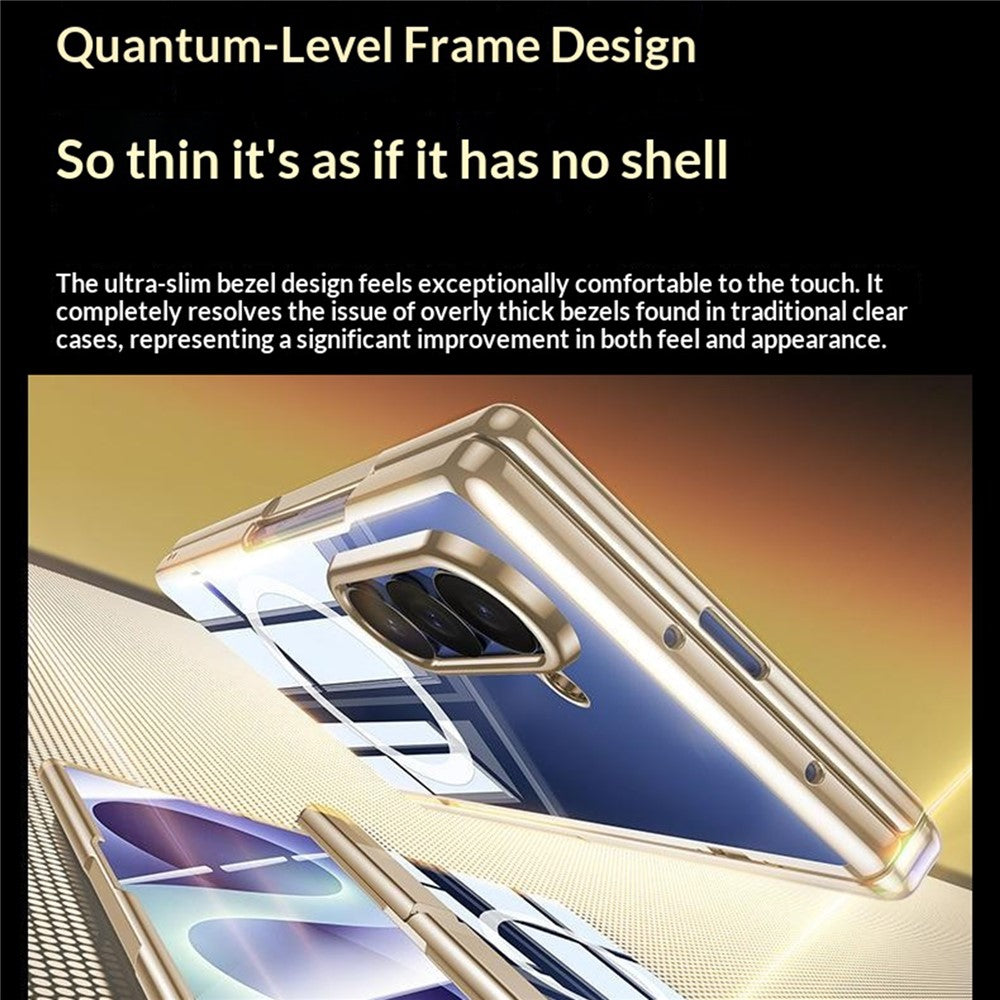 Til Samsung Galaxy Z Fold8 Ultra magnetisk cover med HD klar skærmfilm, hængselstativ elektropletteret PC telefoncover