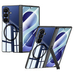 Til Samsung Galaxy Z Fold8 Ultra magnetisk cover med HD klar skærmfilm, hængselstativ elektropletteret PC telefoncover