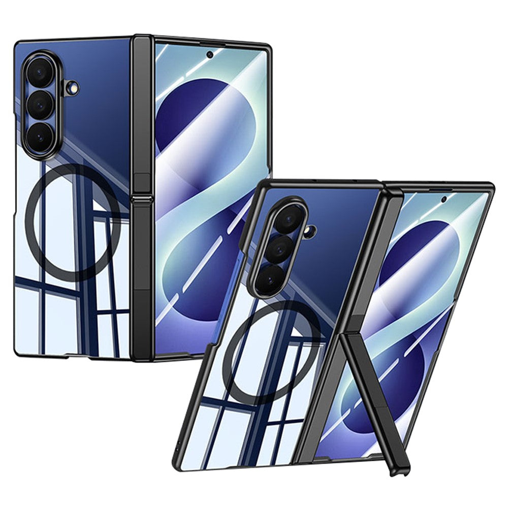 Til Samsung Galaxy Z Fold8 Ultra magnetisk cover med HD klar skærmfilm, hængselstativ elektropletteret PC telefoncover
