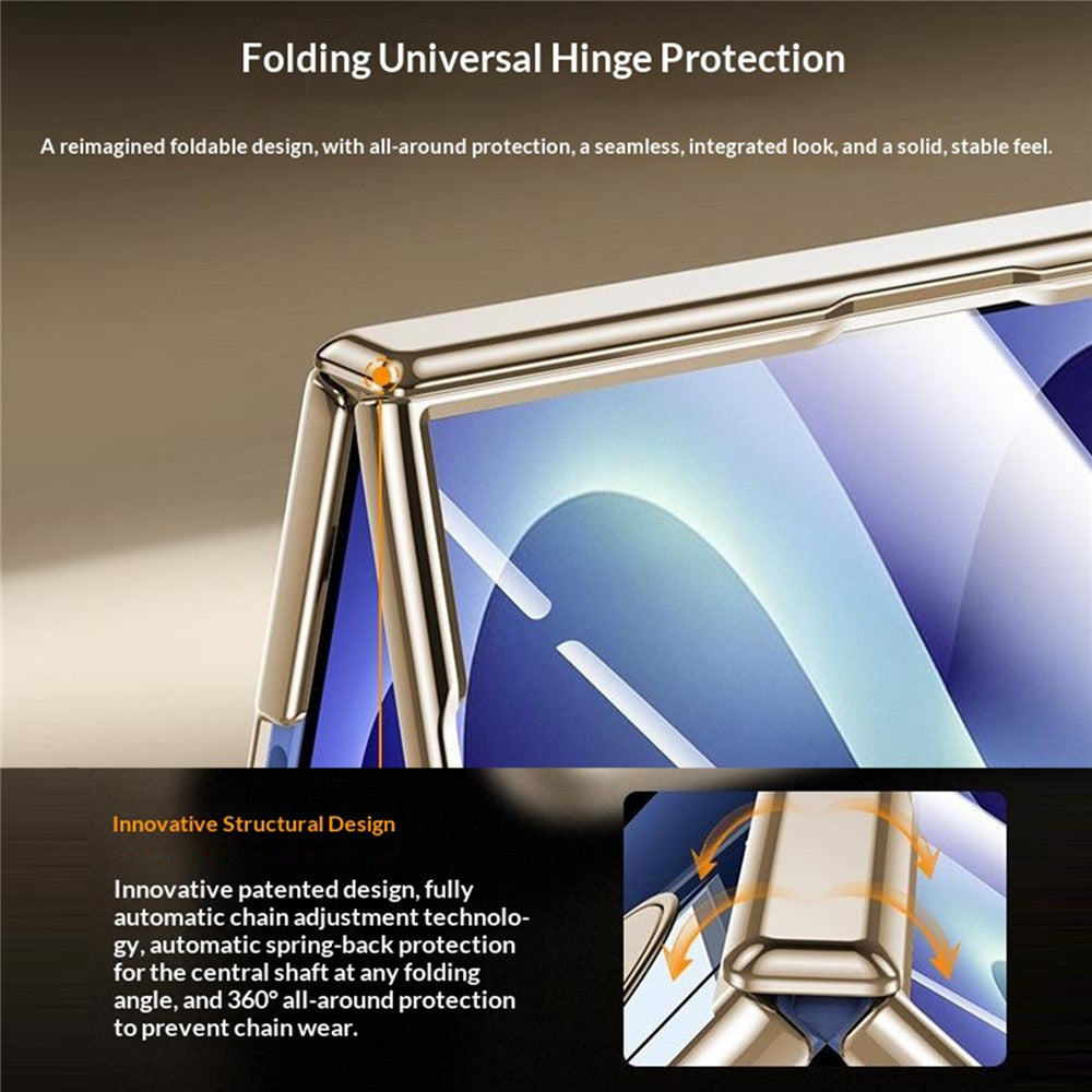 For Samsung Galaxy Z Fold8 Case with Anti-Spy Screen Film , Magnetic Rotating Kickstand Electroplating PC Phone Cover