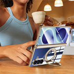 Til Samsung Galaxy Z Fold8 Ultra Cover med HD Klar Skærmfilm, Magnetisk Roterende Støtteben Elektroplettering PC Telefoncover