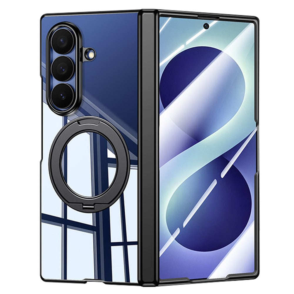 Til Samsung Galaxy Z Fold8 Ultra Cover med HD Klar Skærmfilm, Magnetisk Roterende Støtteben Elektroplettering PC Telefoncover