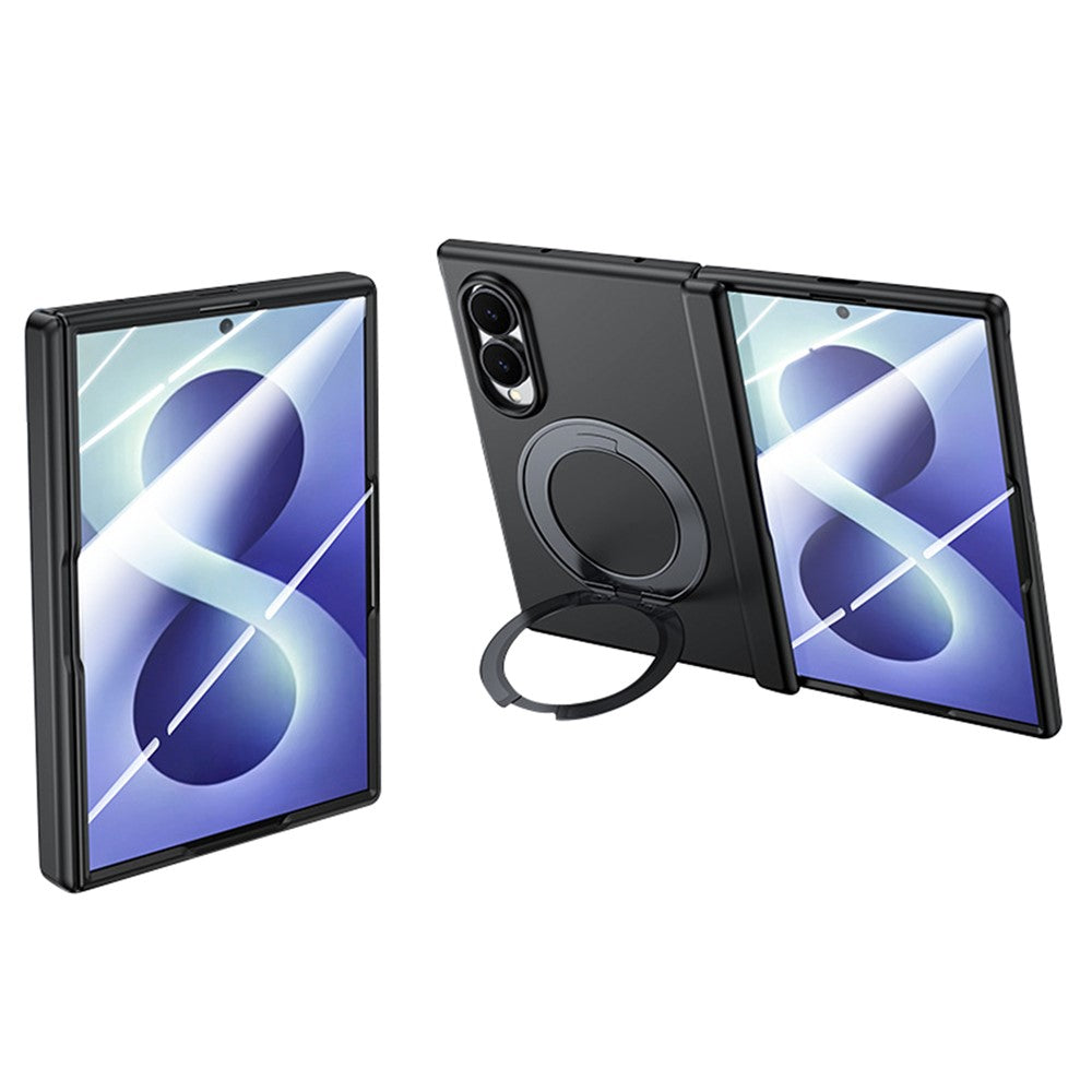 Samsung Galaxy Z Fold8-skal, magnetiskt roterande stöd, hårt PC-skal med HD-klar härdat glasfilm