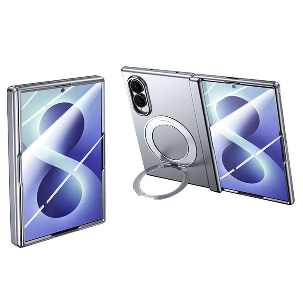 Samsung Galaxy Z Fold8-skal, magnetiskt roterande stöd, hårt PC-skal med HD-klar härdat glasfilm