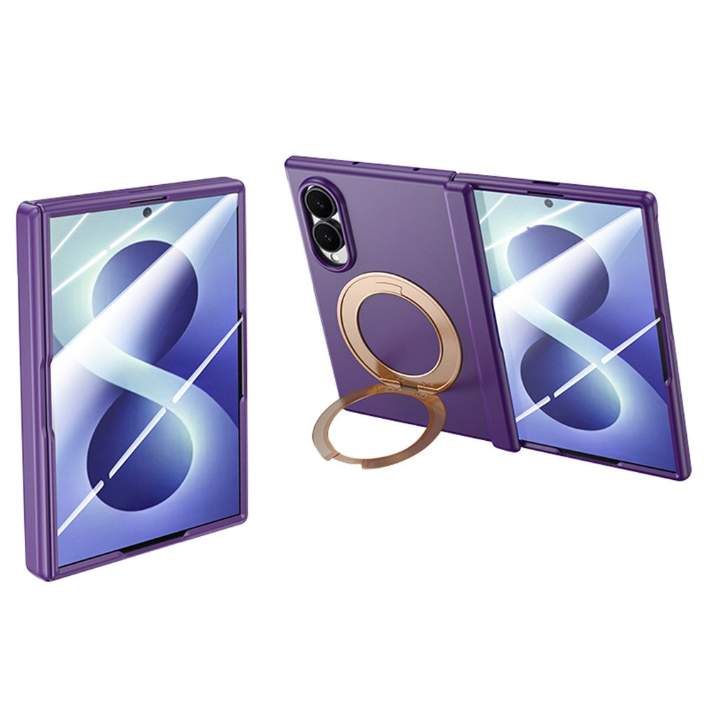 Samsung Galaxy Z Fold8-skal, magnetiskt roterande stöd, hårt PC-skal med HD-klar härdat glasfilm