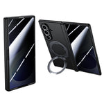 For Samsung Galaxy Z Fold8 Ultra Case Magnetic Rotating Kickstand Skin-touch PC Phone Cover with Privacy Tempered Glass Film