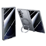 For Samsung Galaxy Z Fold8 Ultra Case Magnetic Rotating Kickstand Skin-touch PC Phone Cover with Privacy Tempered Glass Film