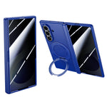 For Samsung Galaxy Z Fold8 Ultra Case Magnetic Rotating Kickstand Skin-touch PC Phone Cover with Privacy Tempered Glass Film