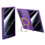 For Samsung Galaxy Z Fold8 Ultra Case Magnetic Rotating Kickstand Skin-touch PC Phone Cover with Privacy Tempered Glass Film