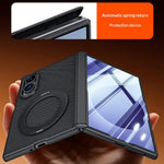 Til Samsung Galaxy Z Fold8 cover med anti-spion skærmbeskytter, magnetisk roterende støtteben, tech-stof + PC telefoncover