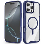 Til iPhone 16 Pro Magnetisk cover TPU Ramme Gennemsigtig PC Bagside Anti-drop Telefoncover