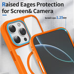 For iPhone 16 Pro Max Magnetic Case TPU Frame Clear PC Back Anti-drop Phone Cover