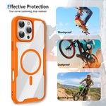 For iPhone 16 Pro Max Magnetic Case TPU Frame Clear PC Back Anti-drop Phone Cover