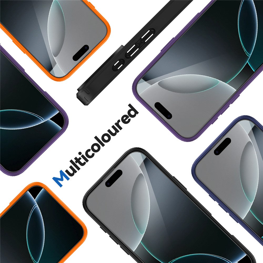 For iPhone 16 Pro Max Magnetic Case TPU Frame Clear PC Back Anti-drop Phone Cover