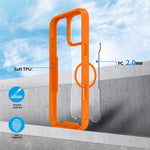 For iPhone 16 Pro Max Magnetic Case TPU Frame Clear PC Back Anti-drop Phone Cover