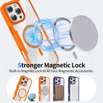 For iPhone 16 Pro Max Magnetic Case TPU Frame Clear PC Back Anti-drop Phone Cover