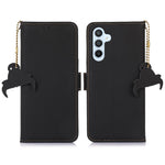 Shockproof Phone Case For Samsung Galaxy A34 5G RFID Blocking Foldable Stand Genuine Leather Flip Wallet Cover