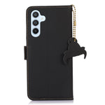 Shockproof Phone Case For Samsung Galaxy A34 5G RFID Blocking Foldable Stand Genuine Leather Flip Wallet Cover