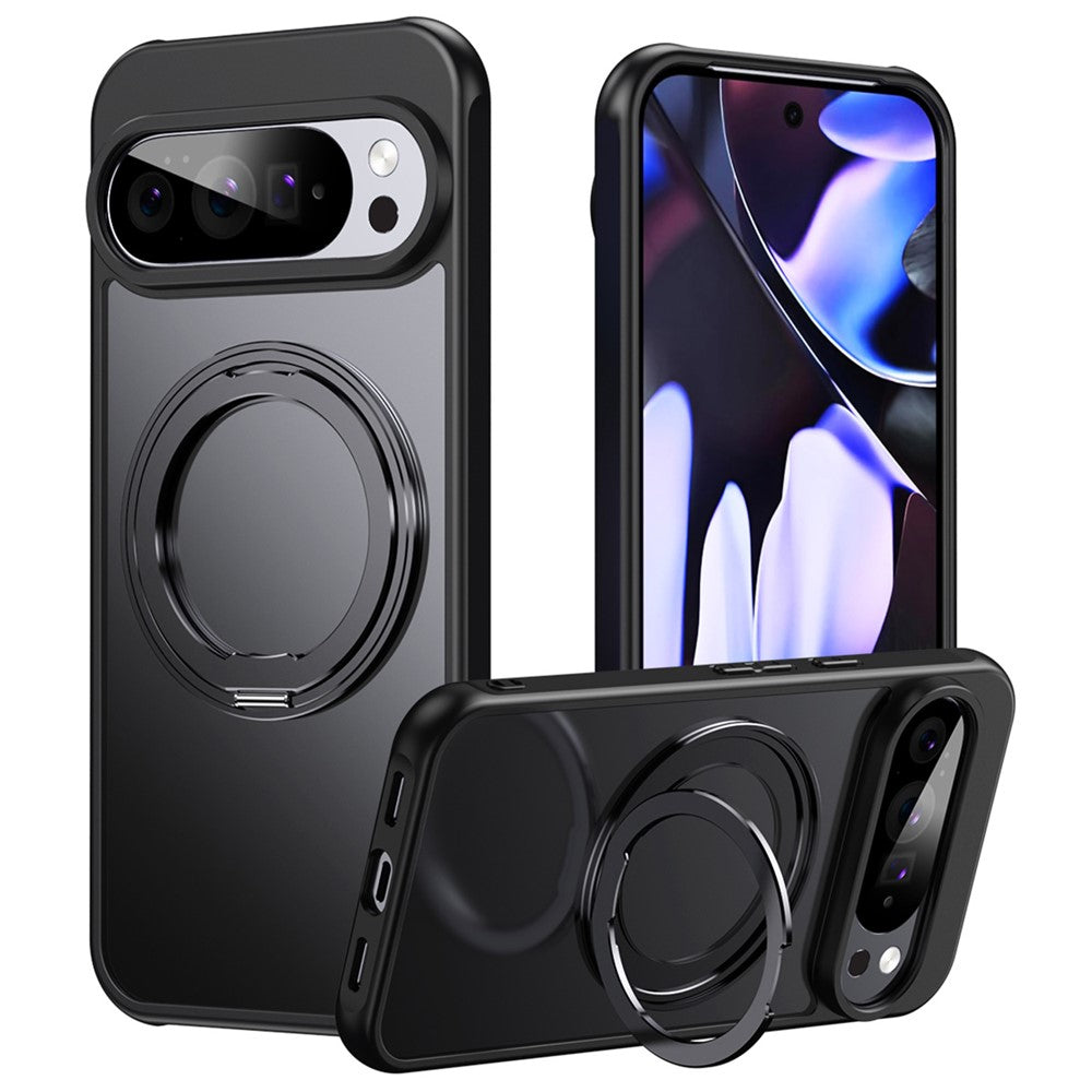 Til Google Pixel 11 Pro XL Magnetisk Cover TPU + Akryl + Metal Stander Mat Telefoncover