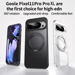 Til Google Pixel 11 Pro XL Magnetisk Cover TPU + Akryl + Metal Stander Mat Telefoncover