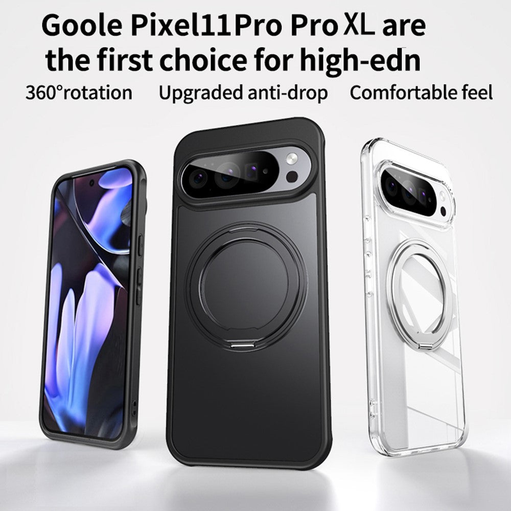 Til Google Pixel 11 Pro XL Magnetisk Cover TPU + Akryl + Metal Stander Mat Telefoncover