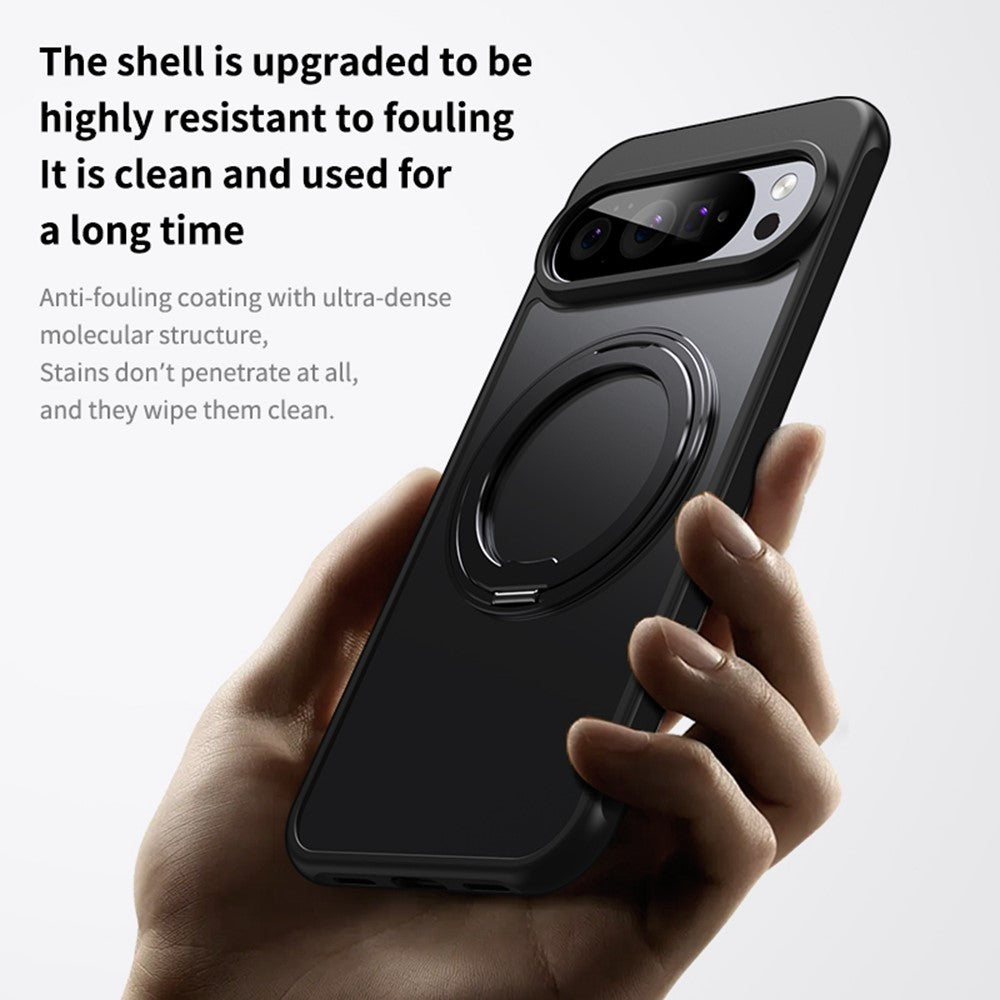 Til Google Pixel 11 Pro XL Magnetisk Cover TPU + Akryl + Metal Stander Mat Telefoncover