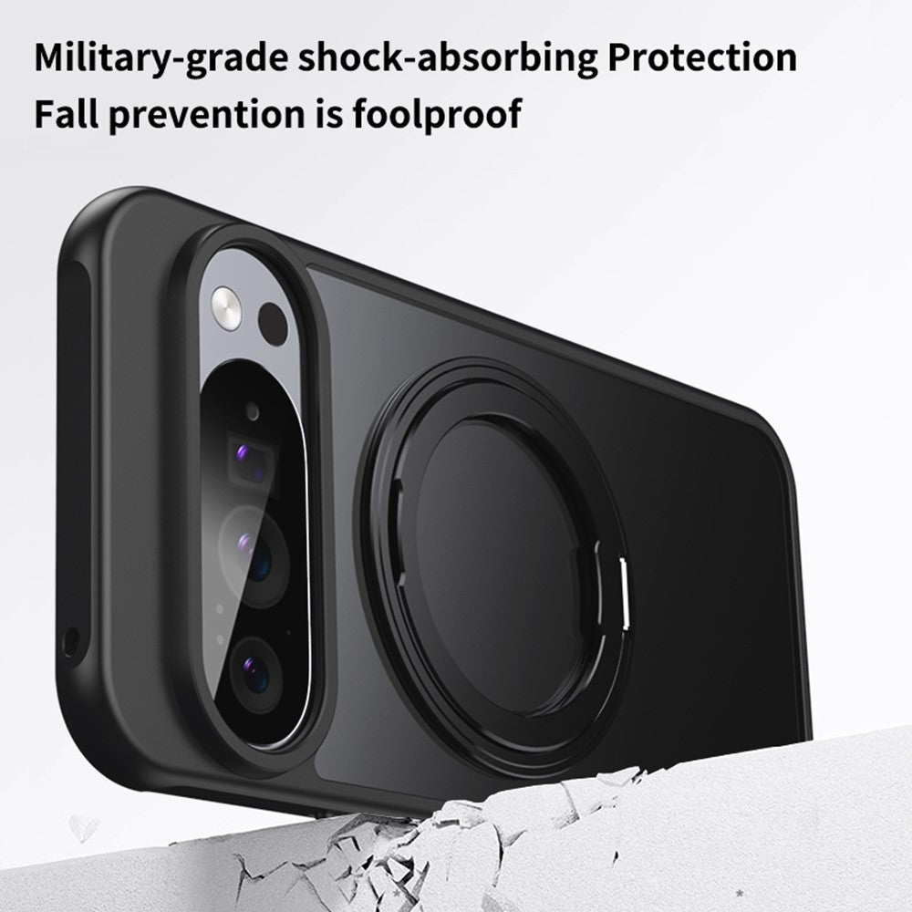 Til Google Pixel 11 Pro XL Magnetisk Cover TPU + Akryl + Metal Stander Mat Telefoncover