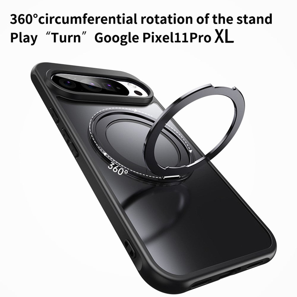 Til Google Pixel 11 Pro XL Magnetisk Cover TPU + Akryl + Metal Stander Mat Telefoncover