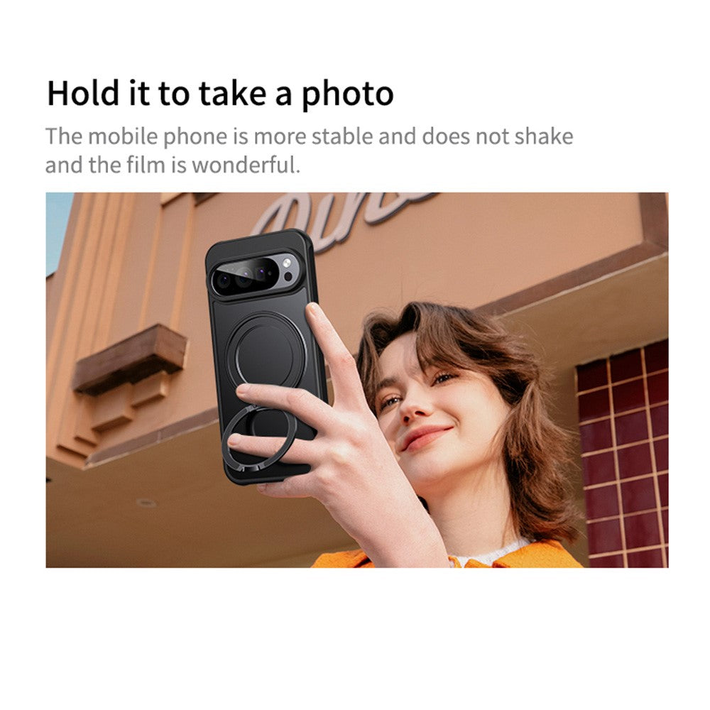 Til Google Pixel 11 Pro XL Magnetisk Cover TPU + Akryl + Metal Stander Mat Telefoncover