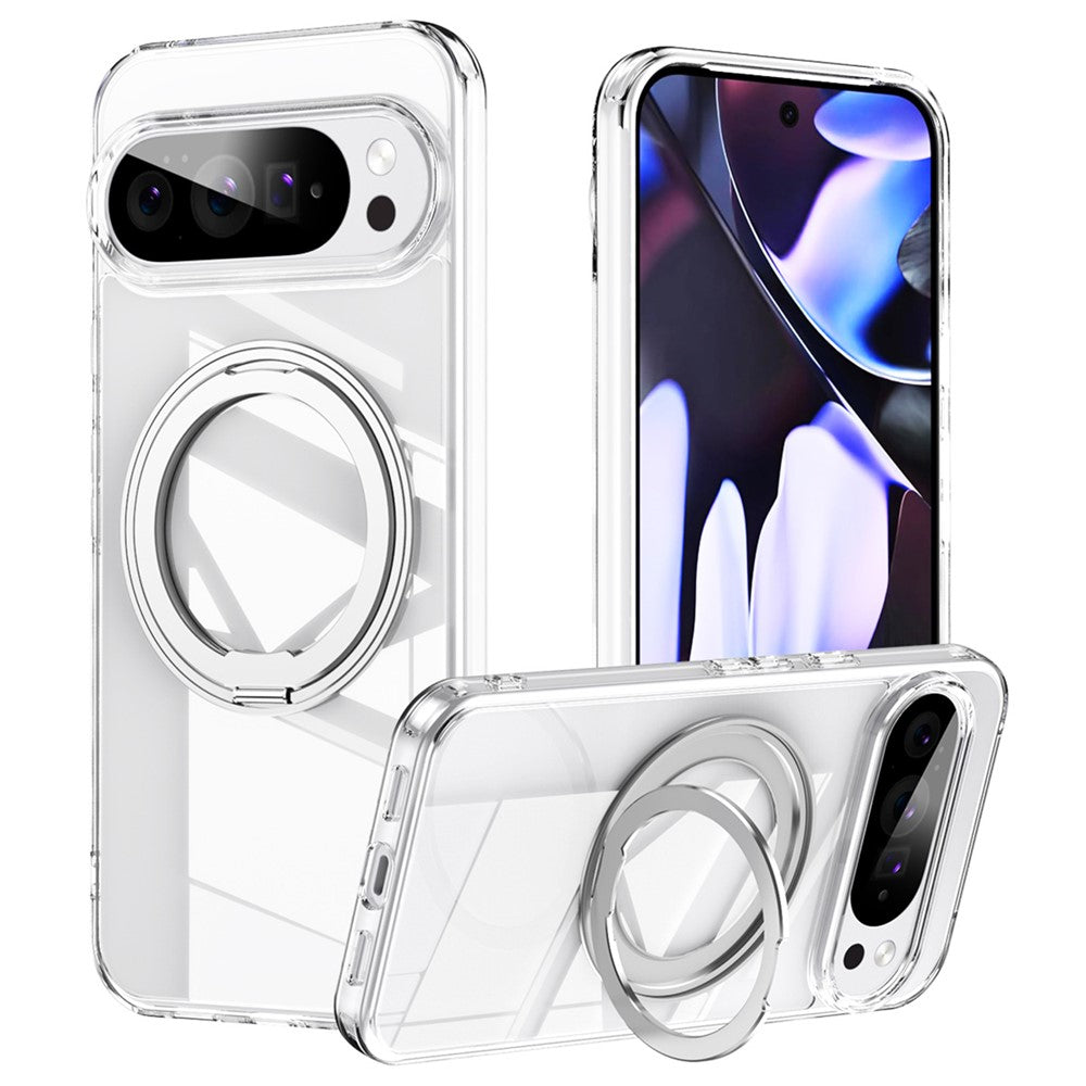 Til Google Pixel 11 Pro XL Magnetisk Cover TPU + Akryl + Metal Stander Mat Telefoncover