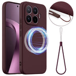 For Xiaomi 17T Magnetic Case Anti-Drop Liquid Silicone Phone Cover with Lanyard