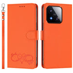 For Xiaomi 17 Max Case PU Leather Heart Pattern Wallet Flip Phone Cover with Hand Strap