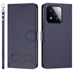 For Xiaomi 17 Max Case PU Leather Heart Pattern Wallet Flip Phone Cover with Hand Strap