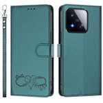 For Xiaomi 17 Max Case PU Leather Heart Pattern Wallet Flip Phone Cover with Hand Strap