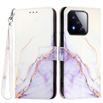 For Xiaomi 17 Max Case with Strap Marble Pattern Leather Phone Cover Card Holder
