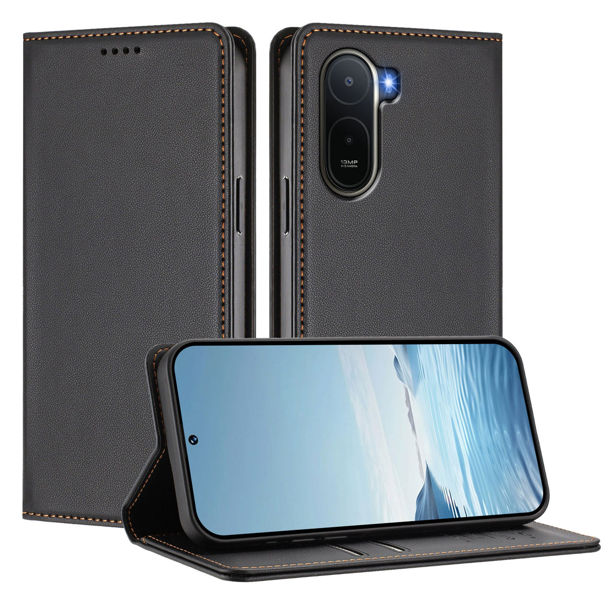 Xiaomi Redmi A7 Pro 4G (171.56mm) / Xiaomi Poco C81 4G / Xiaomi Poco C85x 5G / Xiaomi Redmi A7 Pro 5G Läderplånboksfodral Magnetisk stängning RFID-blockerande mobilskal