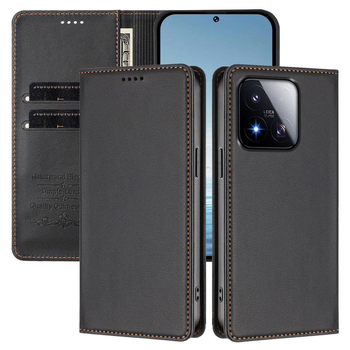 For Xiaomi 17 Max Leather Wallet Case Magnetic Closure RFID Blocking Phone Cover