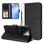 For Xiaomi 17 Max Wallet Case RFID Blocking Calf Texture Leather Stand Phone Cover with Strap