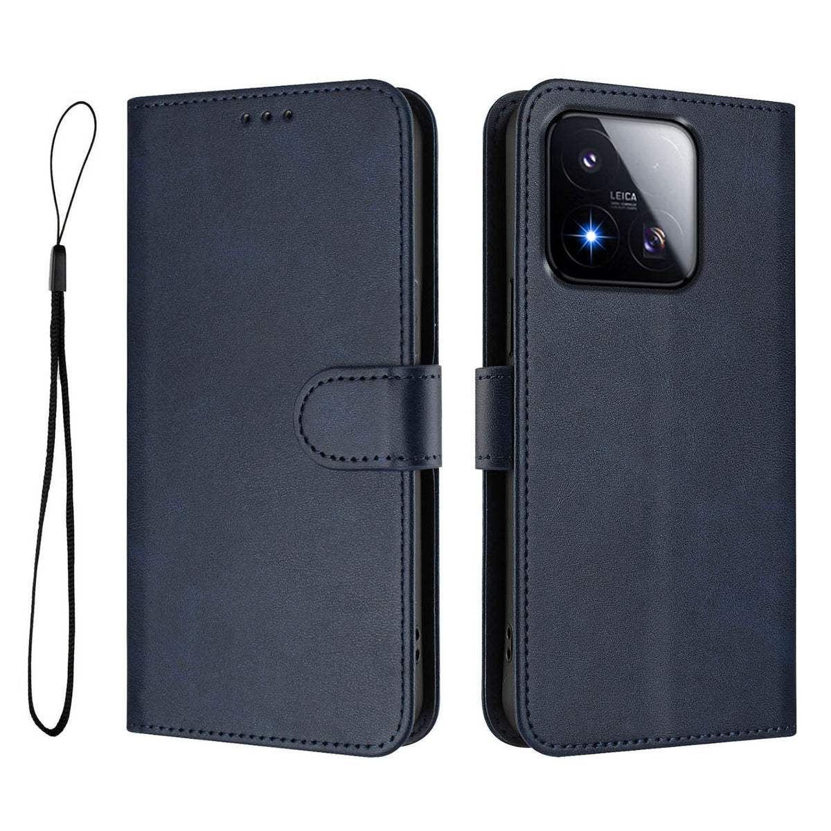 For Xiaomi 17 Max Wallet Case RFID Blocking Calf Texture Leather Stand Phone Cover with Strap