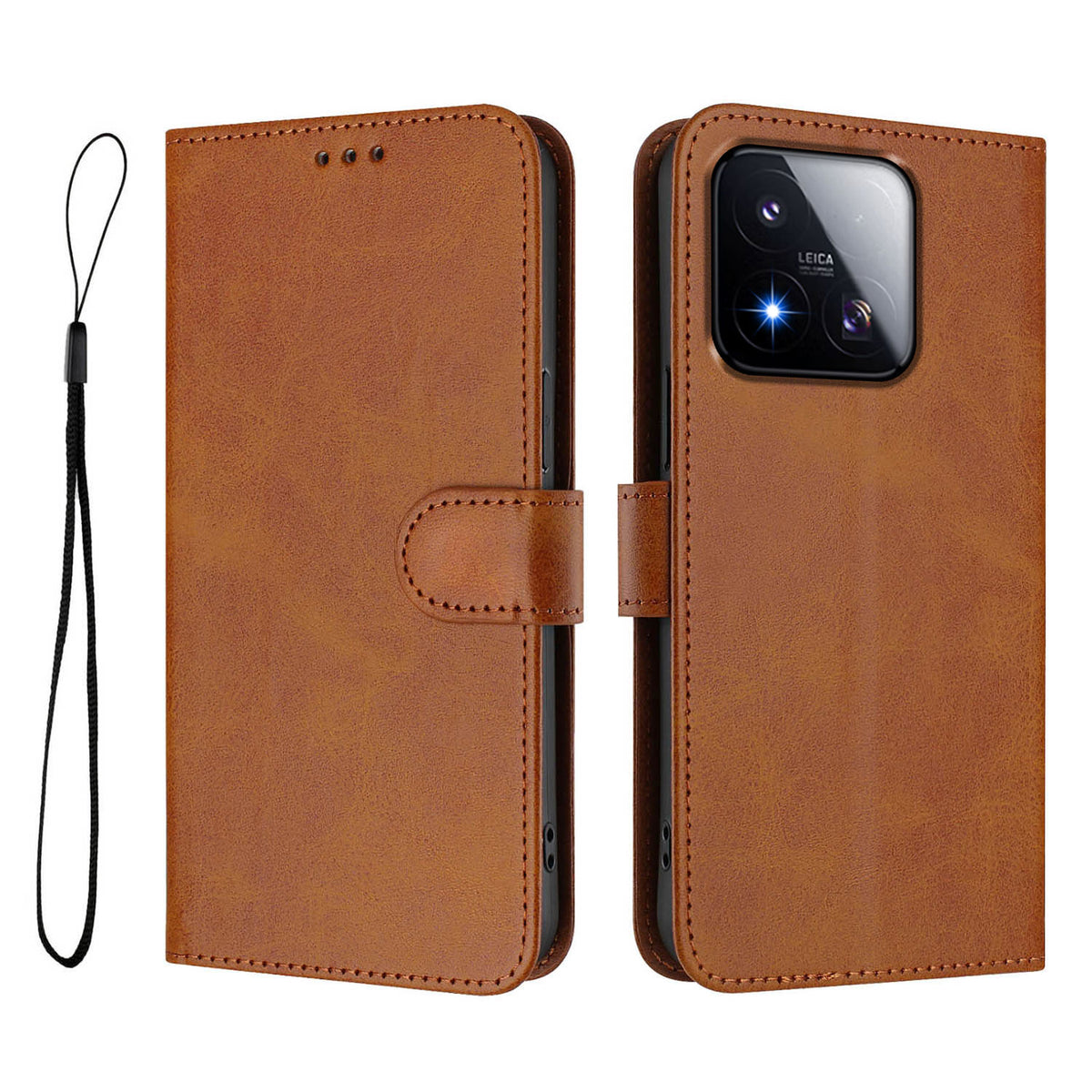 For Xiaomi 17 Max Wallet Case RFID Blocking Calf Texture Leather Stand Phone Cover with Strap