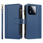 For Xiaomi 17 Max Leather Case 9 Card Slots Zipper Wallet Stand Phone Cover with Wrist Strap