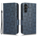 Mobilskal med tryckt triangelmönster för Samsung Galaxy A14 5G / A14 4G, PU-läder, plånboksfodral, stötsäkert smartphoneskal med handrem