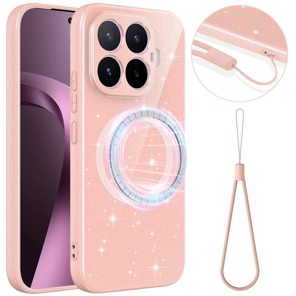 For Xiaomi 17T Magnetic Case Glitter TPU Shockproof Phone Cover with Lanyard