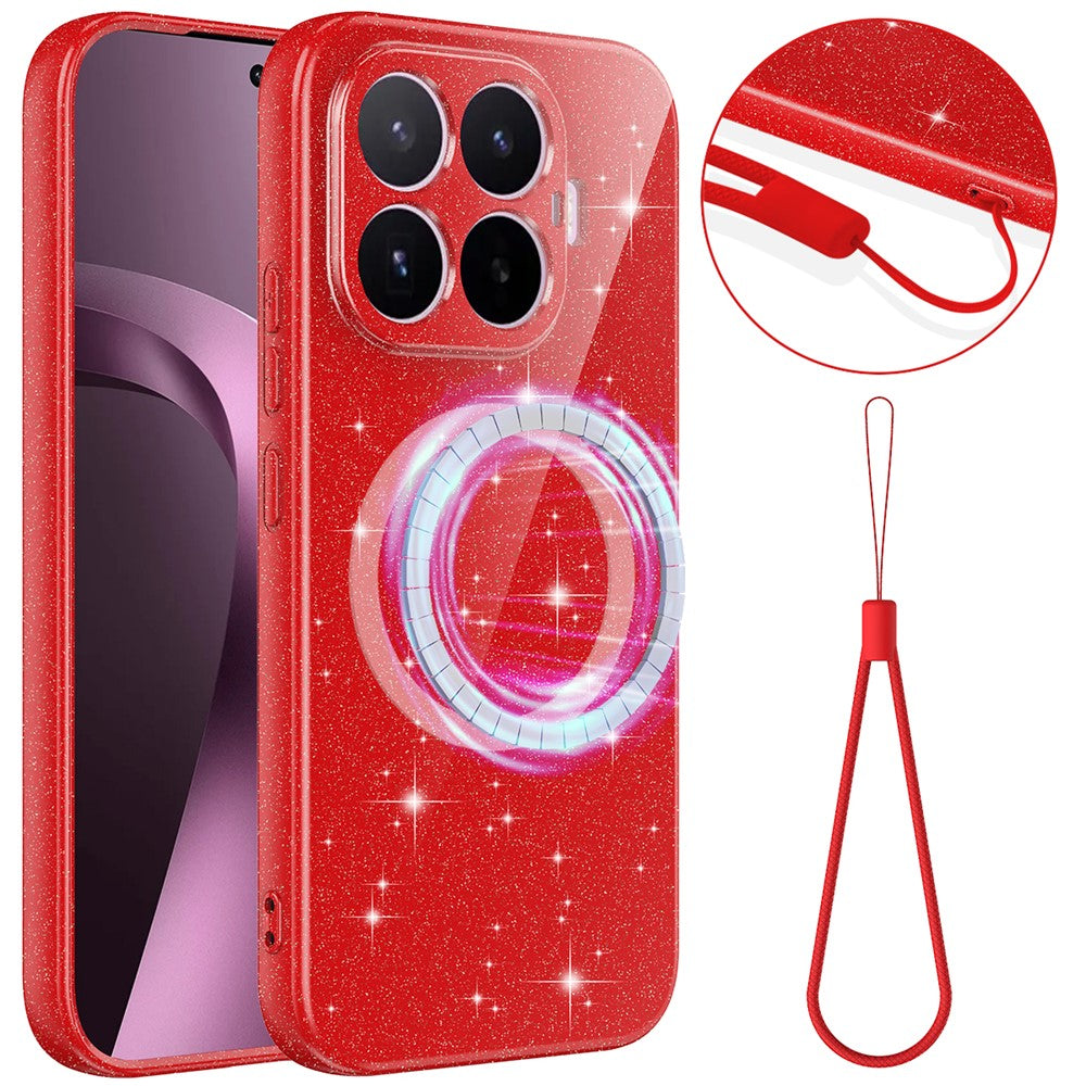 Til Xiaomi 17T Magnetisk Cover Glitter TPU Stødsikkert Telefoncover med Snor