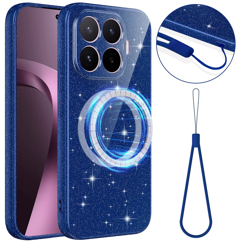 For Xiaomi 17T Magnetic Case Glitter TPU Shockproof Phone Cover with Lanyard