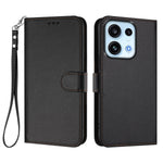 Til Oppo Reno16 FS 5G / Oppo Reno16 F 5G læderetui pung stander telefoncover med håndledsrem
