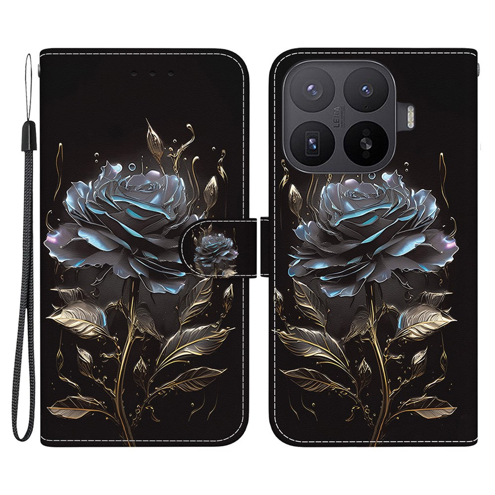 For Xiaomi 17T Wallet Phone Case Anti-Drop Pattern Printing Leather Flip Cover with Strap