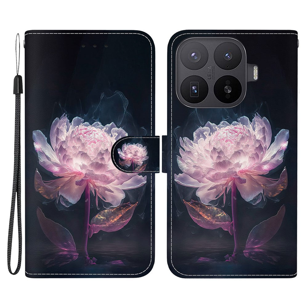 For Xiaomi 17T Wallet Phone Case Anti-Drop Pattern Printing Leather Flip Cover with Strap