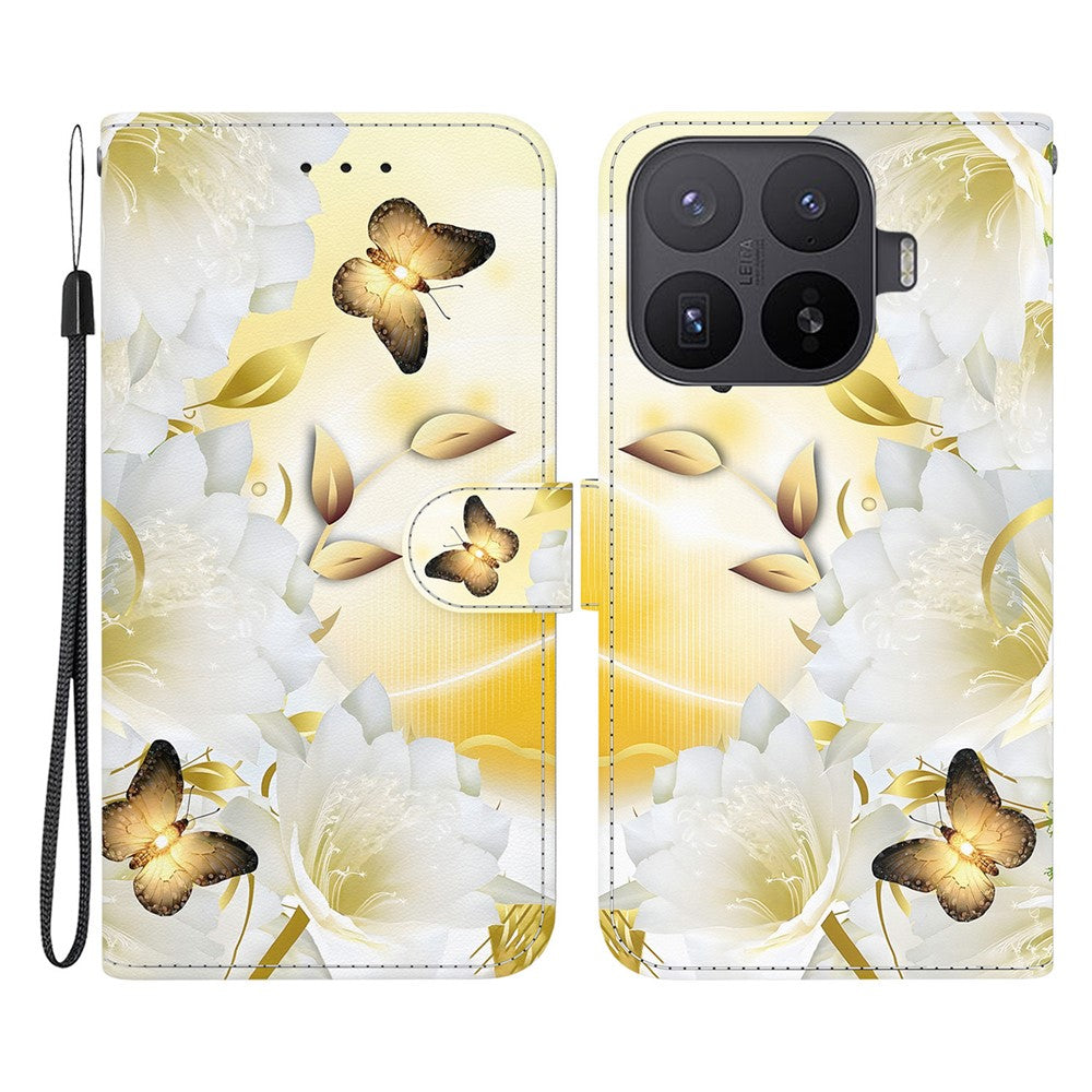 For Xiaomi 17T Pro Wallet Phone Case Anti-Drop Pattern Printing Leather Flip Cover with Strap