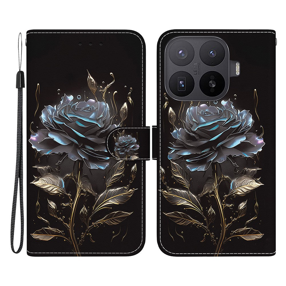 For Xiaomi 17T Pro Wallet Phone Case Anti-Drop Pattern Printing Leather Flip Cover with Strap